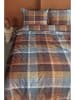 Beddinghouse Flanellen beddengoedset "Brett" oranje/grijs