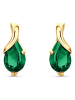 Revoni Złote kolczyki-wkrętki ze szmaragdami