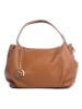 Lia Biassoni Leren handtas "Taro" lichtbruin - (B)28 x (H)25 x (D)18 cm