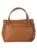 Lia Biassoni Leren handtas "Taro" lichtbruin - (B)28 x (H)25 x (D)18 cm
