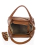 Lia Biassoni Leren handtas "Taro" lichtbruin - (B)28 x (H)25 x (D)18 cm