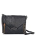 Lia Biassoni Leren schoudertas "Gorgone" zwart - (B)20 x (H)16 x (D)6 cm