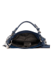 Lia Biassoni Leder-Schultertasche "Monate" in Dunkelblau - (B)36 x (H)26 x (T)10 cm