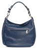 Lia Biassoni Leder-Schultertasche "Monate" in Dunkelblau - (B)36 x (H)26 x (T)10 cm