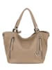 Lia Biassoni Leren shopper "Alserio" taupe - (B)42 x (H)26 x (D)14 cm