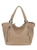 Lia Biassoni Leren shopper "Alserio" taupe - (B)42 x (H)26 x (D)14 cm