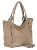 Lia Biassoni Leren shopper "Alserio" taupe - (B)42 x (H)26 x (D)14 cm