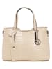 Lia Biassoni Leder-Henkeltasche "Acco" in Beige - (B)32 x (H)22 x (T)12 cm