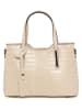 Lia Biassoni Leder-Schultertasche "Acco" in Beige - (B)32 x (H)22 x (T)12 cm