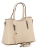 Lia Biassoni Leder-Schultertasche "Acco" in Beige - (B)32 x (H)22 x (T)12 cm