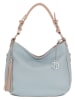 Lia Biassoni Leder-Schultertasche "Garga" in Hellblau - (B)36 x (H)26 x (T)10 cm