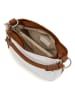 Lia Biassoni Leren schoudertas "Garga" wit/lichtbruin - (B)36 x (H)26 x (D)10 cm