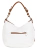 Lia Biassoni Leder-Schultertasche "Garga" in Weiß - (B)36 x (H)26 x (T)10 cm