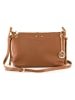 Lia Biassoni Leren schoudertas "Arroscia" lichtbruin - (B)27 x (H)18 x (D)10 cm