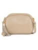 Lia Biassoni Leren schoudertas "Flumendosa" beige - (B)23 x (H)17 x (D)7 cm