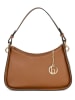 Lia Biassoni Leder-Schultertasche "Barbellino" in Hellbraun - (B)27,5 x (H)14 x (T)8 cm