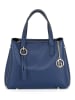 Lia Biassoni Leder-Henkeltasche "Verney" in Blau - (B)28 x (H)21 x (T)12 cm