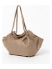 Lia Biassoni Leren shopper "Conza" taupe - (B)60 x (H)33 x (D)15 cm