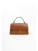 Lia Biassoni Skórzana torebka w kolorze jasnobrązowym - 25 x 16 x 7 cm