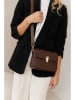 Lia Biassoni Leder-Umhängetasche "Carrione" in Braun - (B)22 x (H)16 x (T)7 cm