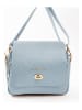Lia Biassoni Leren schoudertas "Raganello" lichtblauw - (B)23 x (H)20 x (D)9 cm