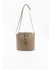 Lia Biassoni Leren schoudertas taupe - (B)24 x (H)22 x (D)10 cm