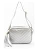 Lia Biassoni Leren schoudertas "Mavigliano" zilverkleurig - (B)22 x (H)16 x (D)7 cm