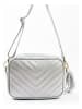 Lia Biassoni Leren schoudertas "Mavigliano" zilverkleurig - (B)22 x (H)16 x (D)7 cm