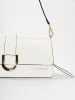 Lia Biassoni Leder-Schultertasche "Saraceno" in Weiß - (B)27 x (H)14 x (T)6 cm