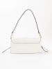 Lia Biassoni Leder-Schultertasche "Saraceno" in Weiß - (B)27 x (H)14 x (T)6 cm