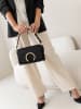 Lia Biassoni Leren schoudertas "Solano" zwart - (B)24 x (H)16 x (D)8 cm