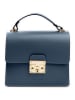Lia Biassoni Leren handtas "Melacce" donkerblauw - (B)27 x (H)24 x (D)8 cm