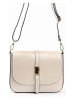 Lia Biassoni Leren schoudertas "Follone" beige - (B)24 x (H)18 x (D)8 cm