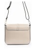 Lia Biassoni Leder-Umhängetasche "Follone" in Beige - (B)24 x (H)18 x (T)8 cm