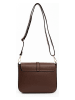Lia Biassoni Leder-Umhängetasche "Follone" in Braun - (B)24 x (H)18 x (T)8 cm