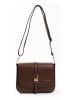 Lia Biassoni Leder-Umhängetasche "Follone" in Braun - (B)24 x (H)18 x (T)8 cm