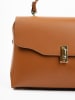 Lia Biassoni Leder-Henkeltasche in Hellbraun - (B)29 x (H)29 x (T)12 cm