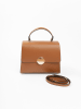 Lia Biassoni Leren handtas "Ensa" camel - (B)26 x (H)22 x (D)12 cm