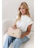 Lia Biassoni Leren handtas "Carsia" beige - (B)27 x (H)19 x (D)13 cm