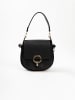 Lia Biassoni Leder-Schultertasche "Catona" in Schwarz - (B)20 x (H)19 x (T)9 cm