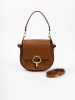 Lia Biassoni Leder-Schultertasche "Catona" in Hellbraun - (B)20 x (H)19 x (T)9 cm