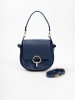 Lia Biassoni Leren schoudertas "Catona" donkerblauw - (B)20 x (H)19 x (D)9 cm