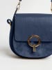 Lia Biassoni Leder-Schultertasche "Catona" in Dunkelblau - (B)20 x (H)19 x (T)9 cm
