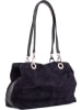 Lia Biassoni Leder-Schultertasche "Alvo" in Dunkelblau - (B)32 x (H)20 x (T)14 cm