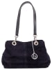 Lia Biassoni Leder-Schultertasche "Alvo" in Dunkelblau - (B)32 x (H)20 x (T)14 cm