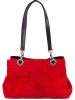 Lia Biassoni Leder-Schultertasche "Alvo" in Rot/ Schwarz - (B)32 x (H)20 x (T)14 cm