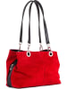 Lia Biassoni Leder-Schultertasche "Alvo" in Rot/ Schwarz - (B)32 x (H)20 x (T)14 cm