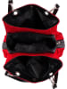 Lia Biassoni Leder-Schultertasche "Alvo" in Rot/ Schwarz - (B)32 x (H)20 x (T)14 cm