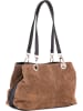 Lia Biassoni Leder-Schultertasche in Taupe - (B)32 x (H)20 x (T)14 cm