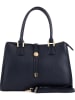 Lia Biassoni Leder-Henkeltasche "Crati" in Dunkelblau - (B)35 x (H)25 x (T)11 cm